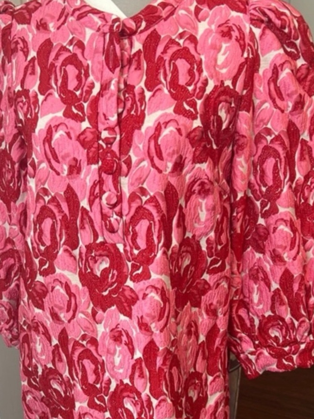 Pink Floral Midi Dress